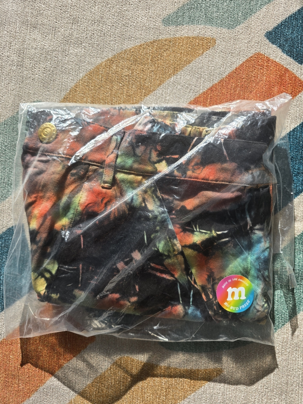 Big Bud Press Multicolor Tie-Dye Black Denim Shorts